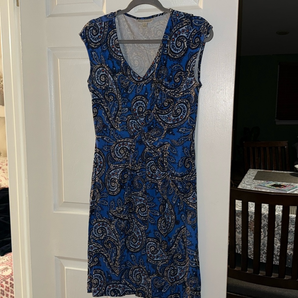 Dana Buchman Dress Size S Sleeveless Midi Surplice Faux Wrap